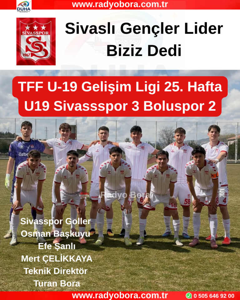 TFF U-19 Gelişim Ligi 25. Hafta U19 Sivassspor 3 Boluspor 2 RADYOBORA