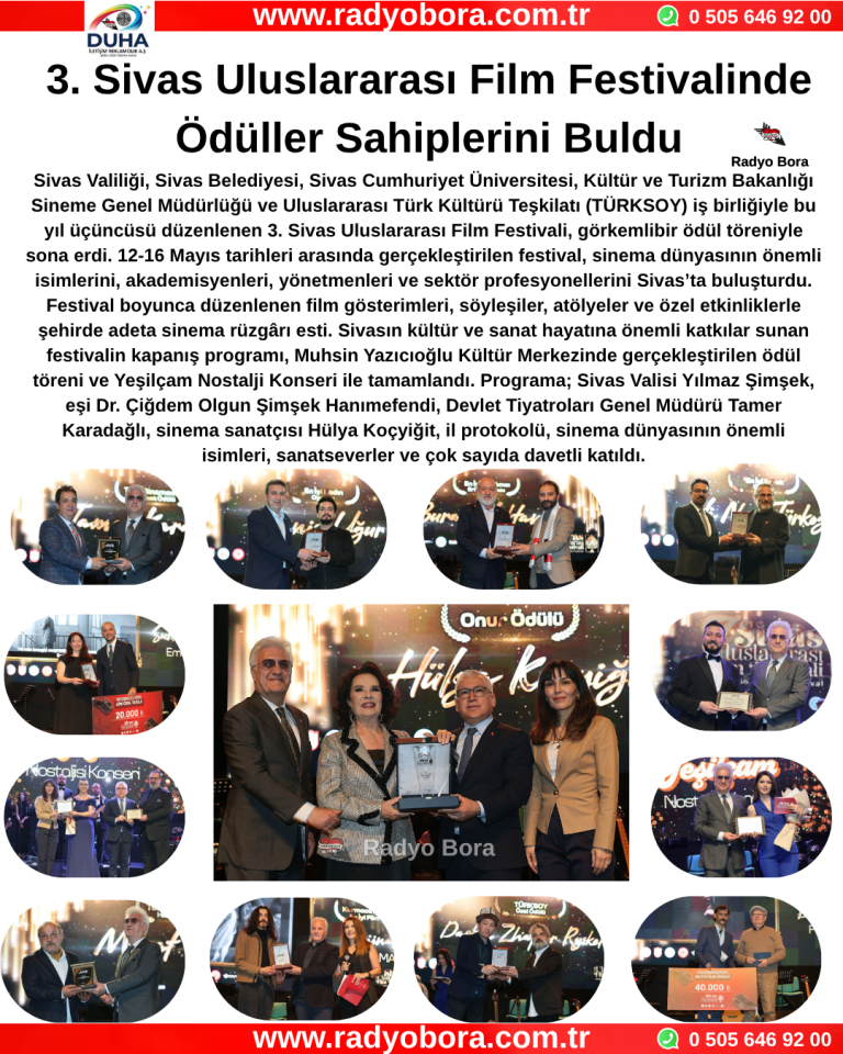 3. Sivas Uluslararası Film Festivalinde Ödüller Sahiplerini Buldu Radyo Bora