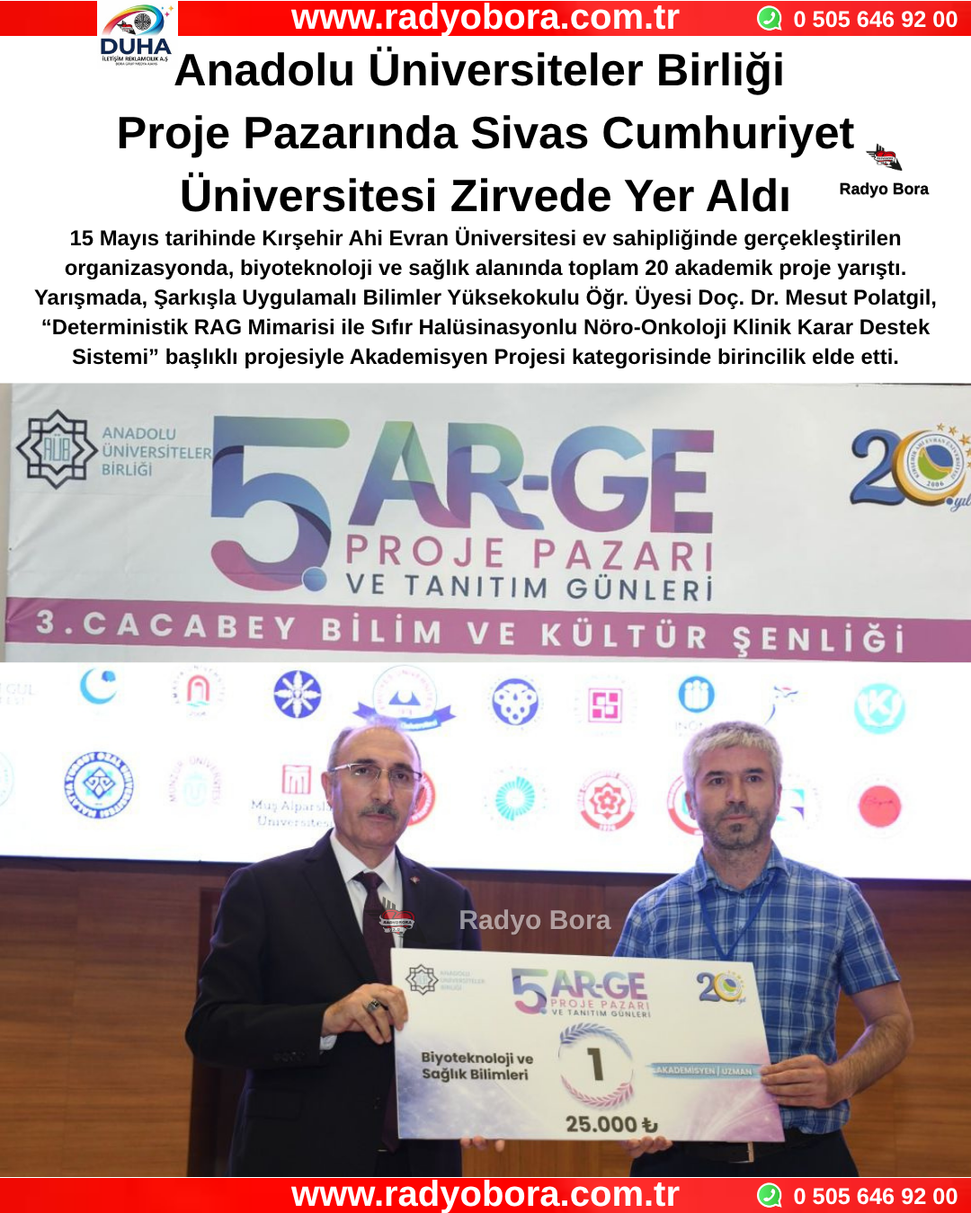 Anadolu Üniversiteler Birliği Proje Pazarında Sivas Cumhuriyet Üniversitesi Zirvede Yer Aldı Radyo Bora