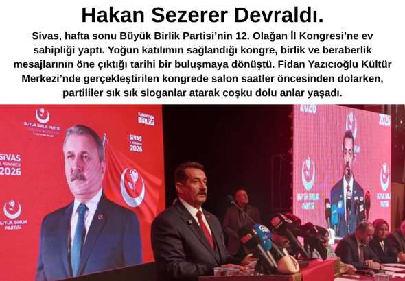 BBP’nin Sivas 12. Olağan Kongresi Büyük Coşkuya Sahne Oldu Sivas İl Başkanlığı Görevini Hakan Sezerer Devraldı. Radyo Bora