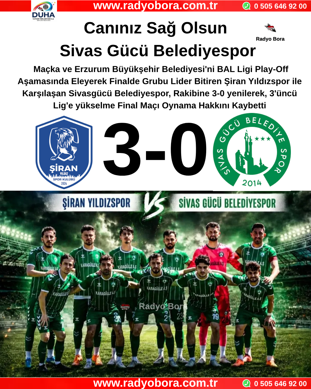 Canınız Sağ Olsun Sivas Gücü Belediyespor Radyo Bora