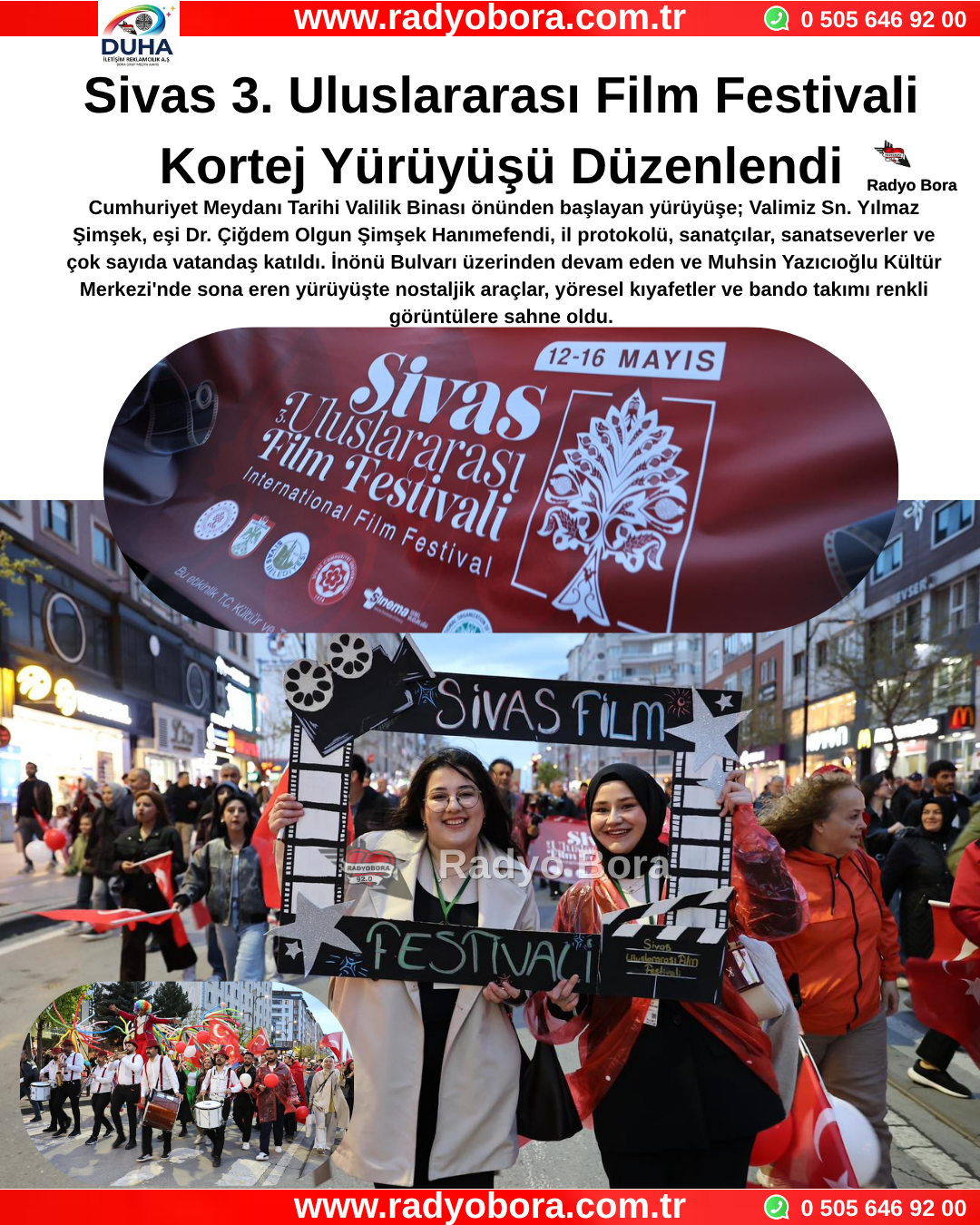 Sivas 3. Uluslararası Film Festivali Kortej Yürüyüşü Düzenlendi Radyo Bora