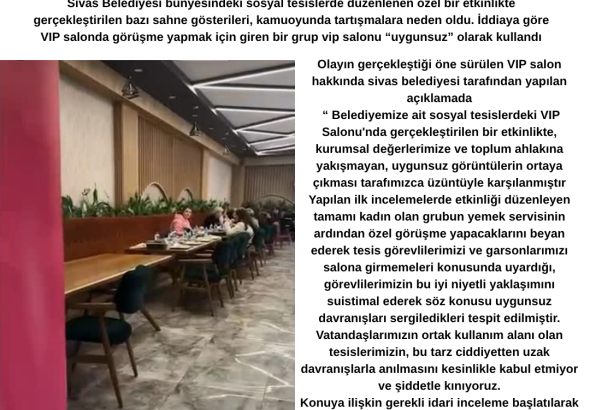 Sivas Belediyesi Sosyal Tesisleri’ndeki Gösteri Tartışma Yarattı bu ne rezillik Radyo Bora