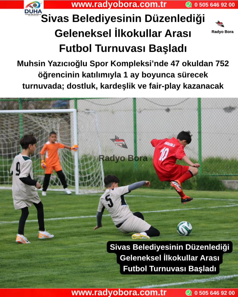 Sivas Belediyesinin Düzenlediği Geleneksel İlkokullar Arası Futbol Turnuvası Başladı Radyo Bora