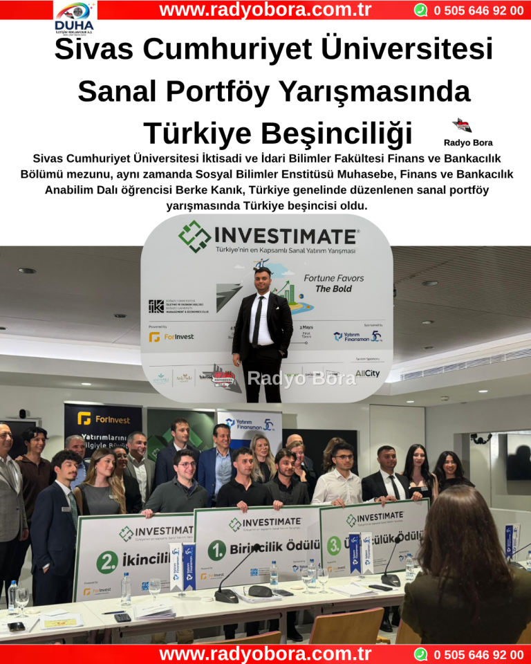 Sivas Cumhuriyet Üniversitesi Sanal Portföy Yarışmasında Türkiye Beşinciliği Radyo Bora