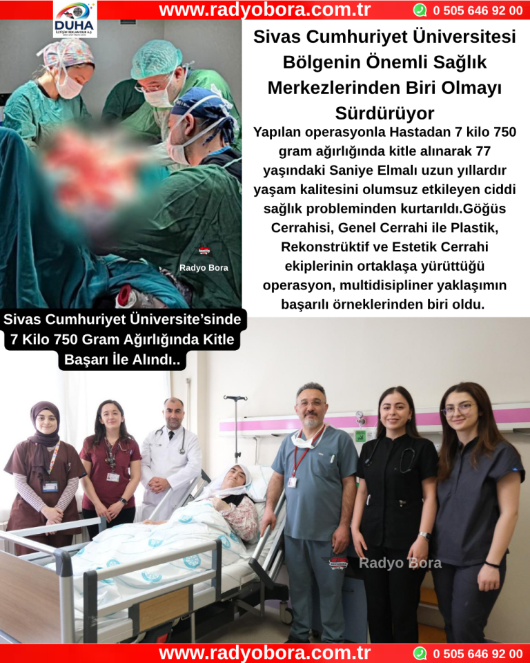 Sivas Cumhuriyet Üniversite’sinde 7 Kilo 750 Gram Ağırlığında Kitle Başarı İle Alındı.. Radyo Bora