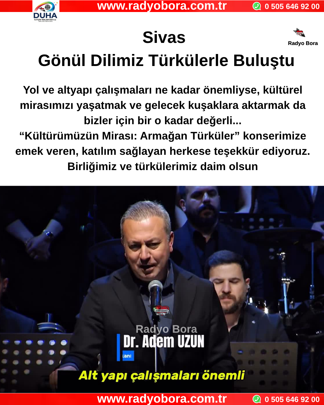 Sivas Gönül Dilimiz Türkülerle Buluştu Radyo Bora