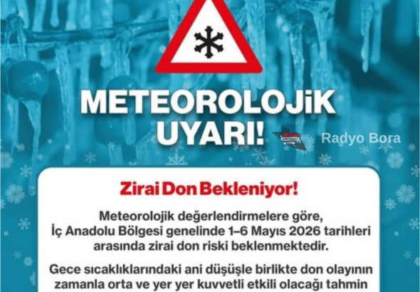 Sivas İçin Meteorolojik Uyarı Zirai Don Uyarısı Radyo Bora