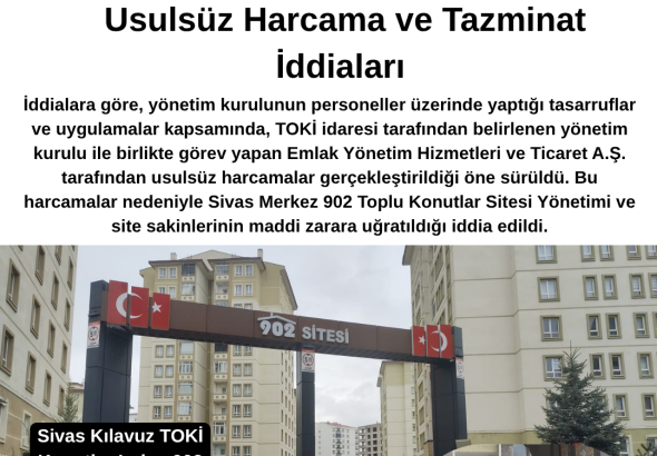 Sivas Kılavuz TOKİ Konutları’ndan 902 Sitesi Olarak Ayrılan Konutlarda Yönetim Tartışması Usulsüz Harcama ve Tazminat İddiaları Radyo Bora