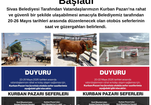 Sivas Kurban Pazarı’na Ücretsiz Otobüs Seferleri Başladı Radyo Bora
