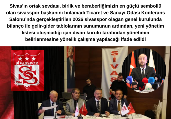 Sivasspor 2026 Olağan Genel Kurulunda Başkan Adayı YOKK....!!!! Radyo Bora