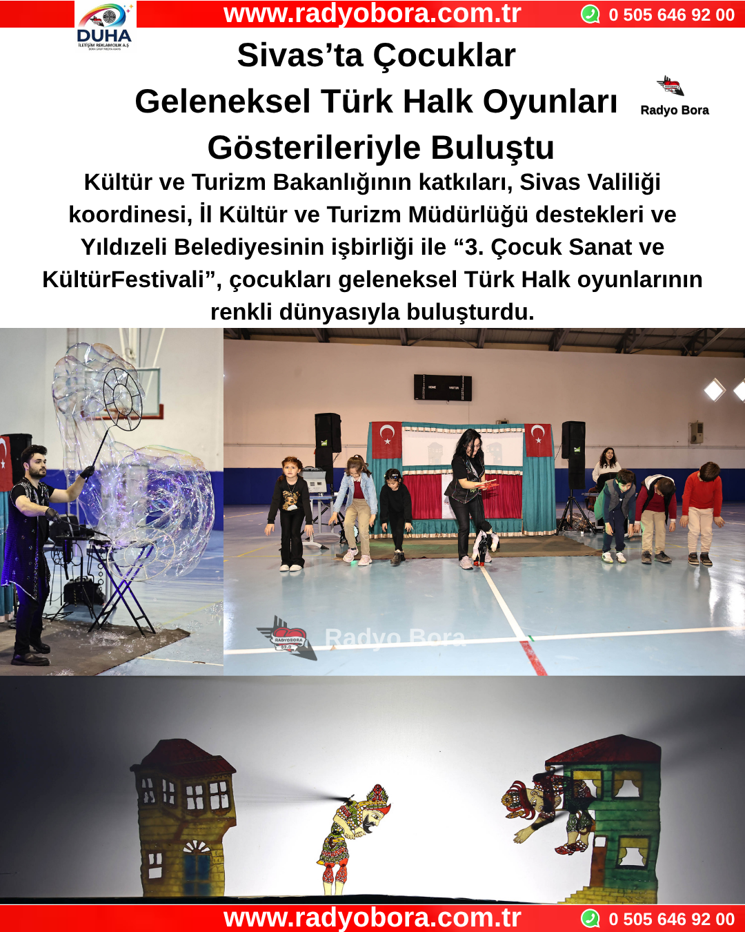Sivas’ta Çocuklar Geleneksel Türk Halk Oyunları Gösterileriyle Buluştu Radyo Bora