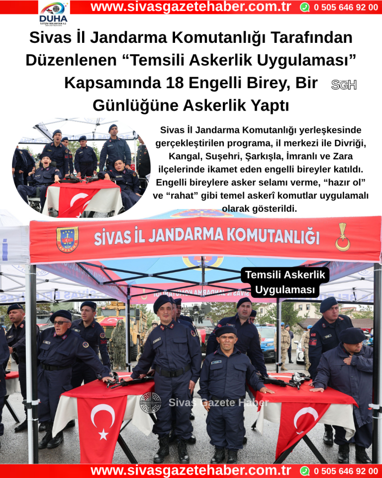 Sivas'ta Temsili Askerlik Uygulaması  Sivas Gazete Haber