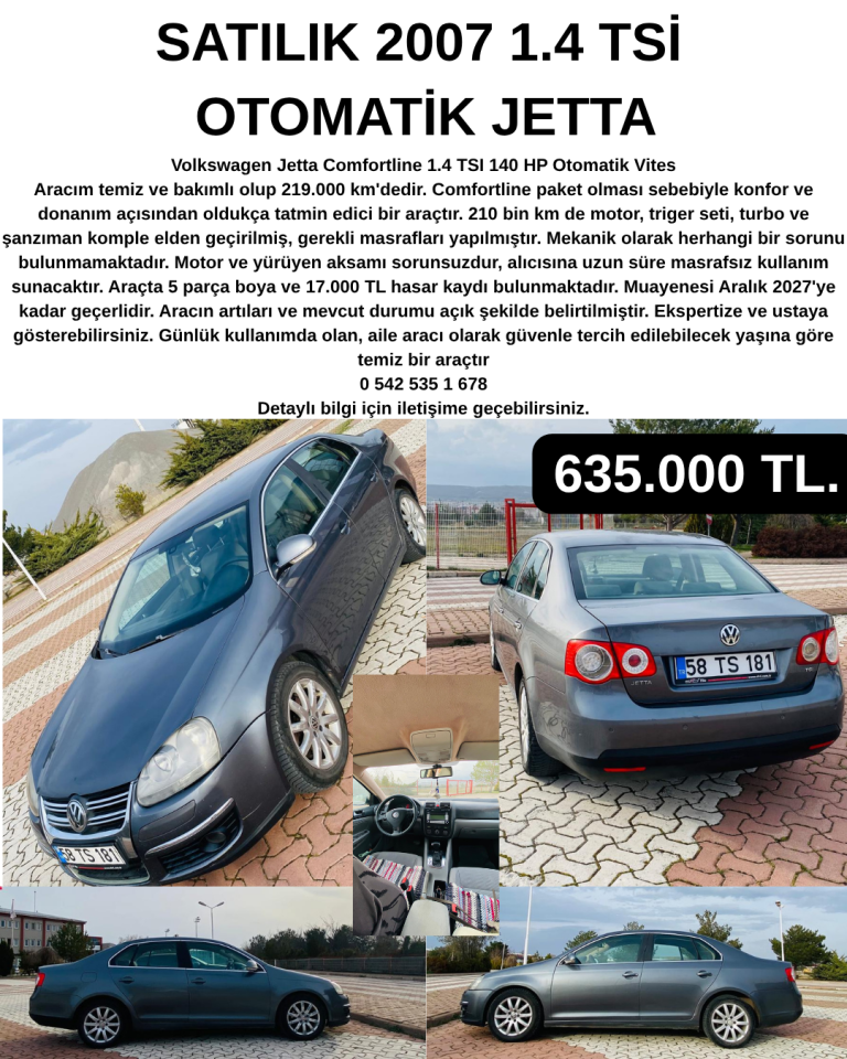 SATILIK 2007 1.4 TSİ OTOMATİK JETTA radyobora