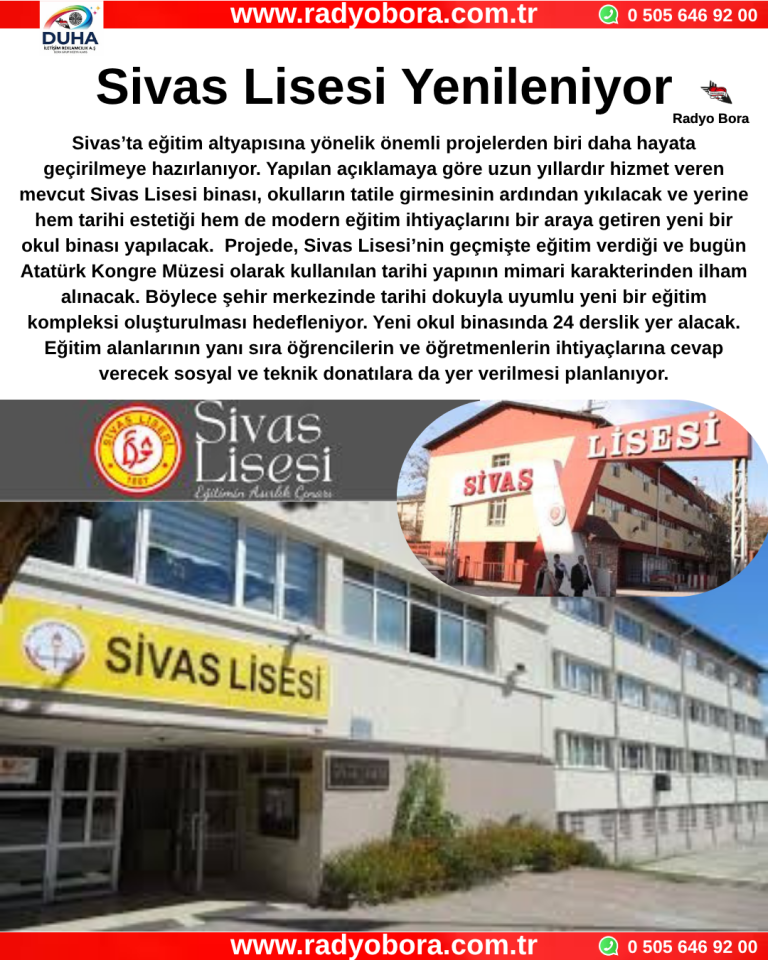 Sivas Lisesi Yenileniyor Radyo Bora