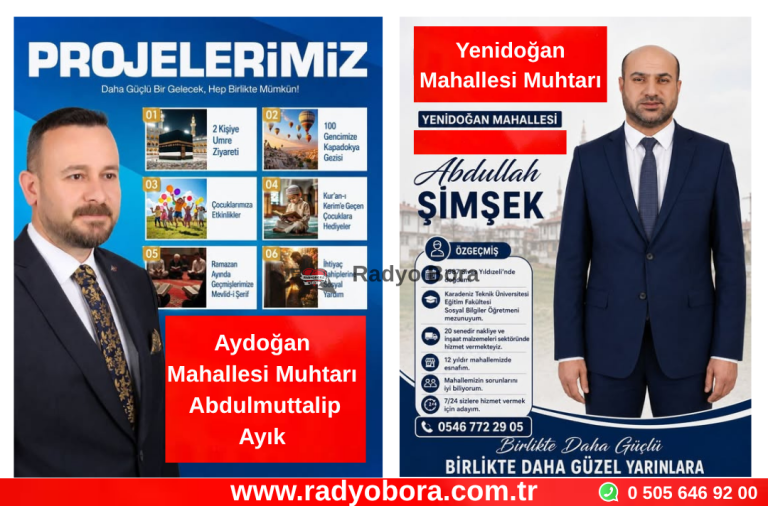 Sivas’ta Muhtarlık Ara Seçimlerinde Yenidoğan Mahallesi Muhtarlığına Abdullah Şimşek Aydoğan Mahallesi Muhtarlığına Abdulmuttalip Ayık Seçildi  Radyo Bora