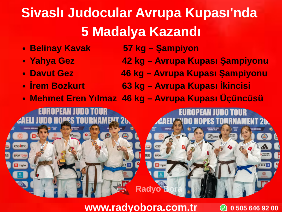 Sivaslı Judocular Avrupa Kupası'nda 5 Madalya Kazandı Radyo Bora