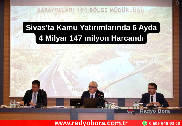 Sivas'ta Kamu Yatırımlarında 6 Ayda 4 Milyar 147 milyon Harcandı  Radyo Bora