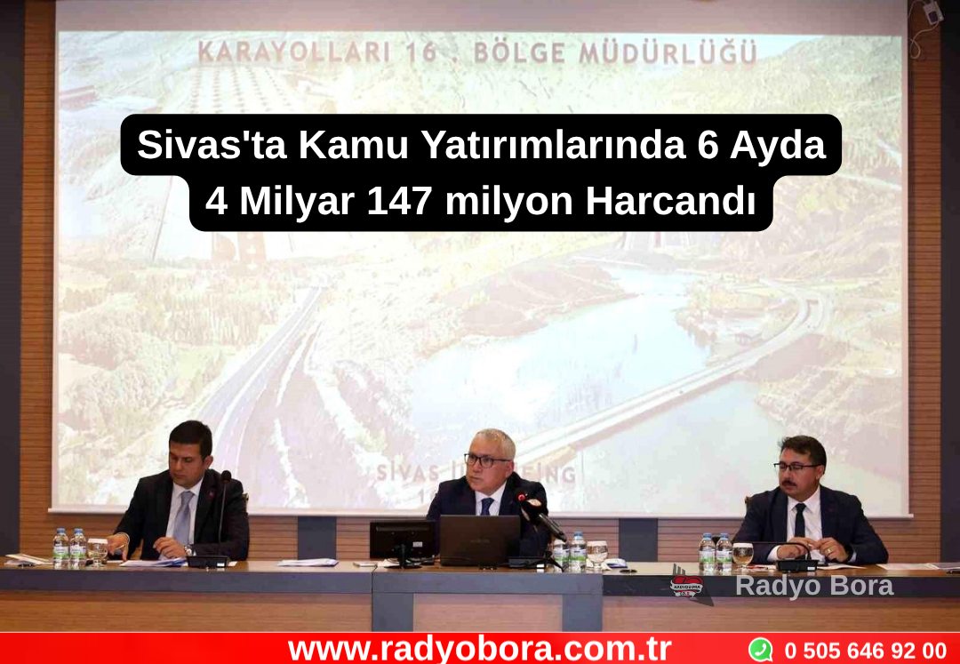 Sivas'ta Kamu Yatırımlarında 6 Ayda 4 Milyar 147 milyon Harcandı  Radyo Bora