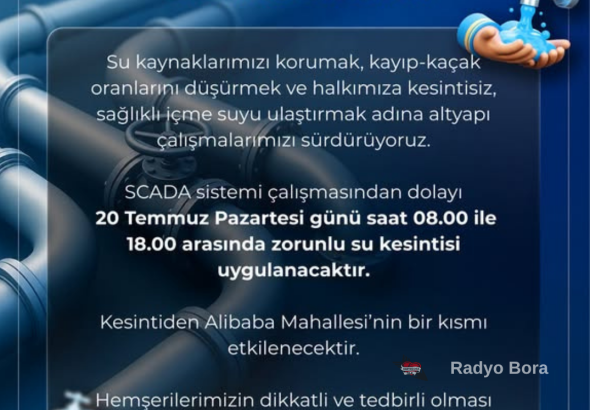 Sivas’ta Su Kesintisi Radyo Bora