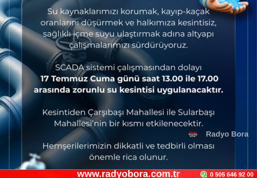 Sivas’ta Su Kesintisi Radyo Bora