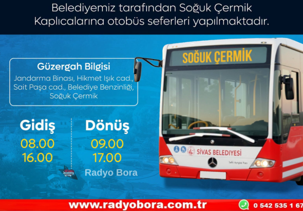 Sivas’ta Soğuk Çermik Otobüs Seferleri Radyo Bora