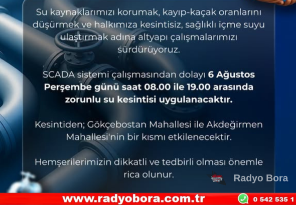 Sivas’ta Su Kesintisi Radyo Bora