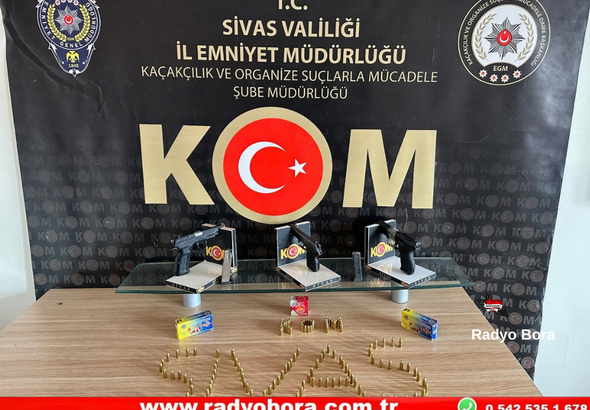 SİVAS’TA YASADIŞI SİLAH VE MÜMİMMAT TİCARETİNİN ÖNLENMESİNE YÖNELİK YAPILAN OPERASYONDA Radyo Bora