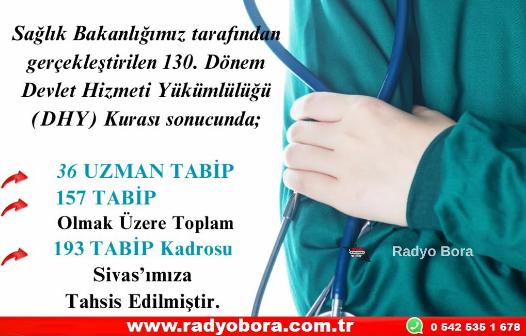 Sivas’a 193 Yeni Hekim Kadrosuylu Sağlık Ordusu Güçleniyor  Radyo Bora