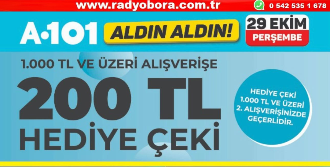 A101 29 ekim Sivas Açılış radyo bora