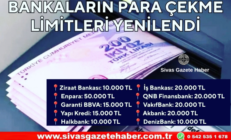 BANKALAR ATM PARA ÇEKME LİMİTLERİNİ GÜNCELLEDİ!  Sivas Gazete Haber