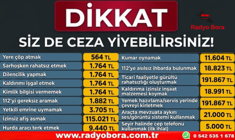 DİKKAT SİZDE BU CEZALARI YİYEBİLİRSİNİZ...! Radyo Bora