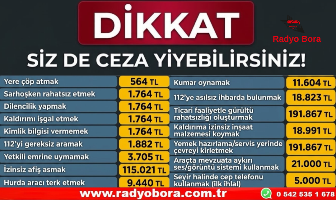 DİKKAT SİZDE BU CEZALARI YİYEBİLİRSİNİZ...! Radyo Bora