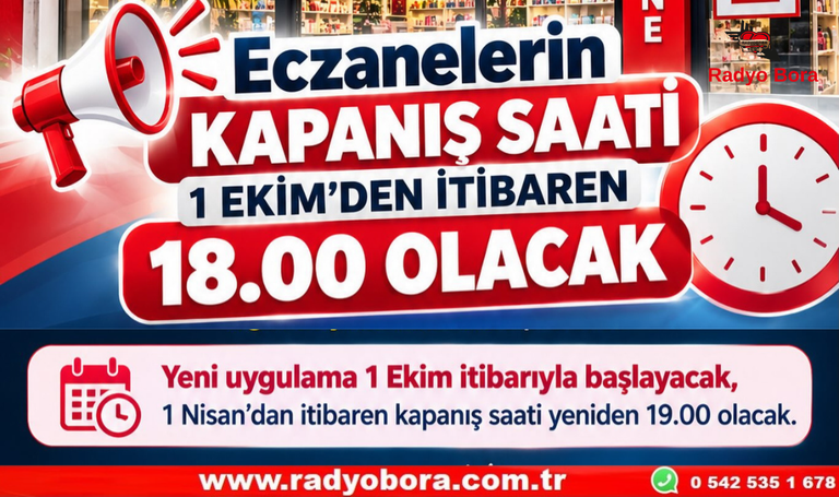 Eczanelerin Çalışma Saatlerinde Mevsimsel Düzenlemeye Gidildi Radyo Bora