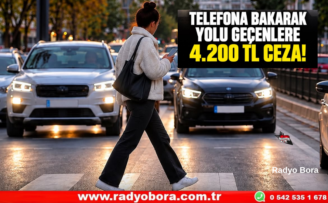 Elinde Telefona Bakarak Yoldan Geçenlere 4.200 TL Ceza Radyo Bora