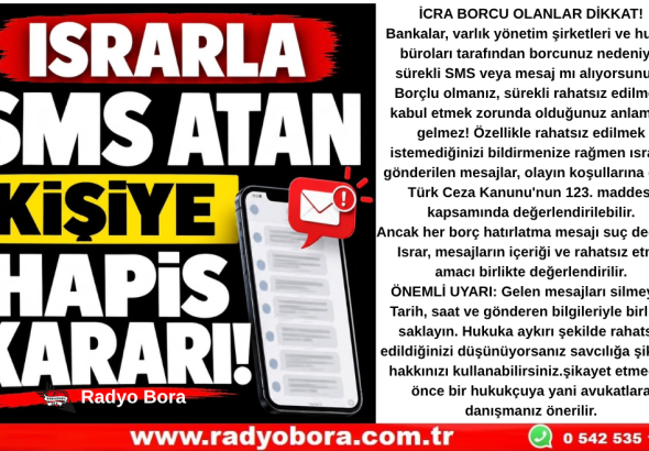 ISRARLA MESAJ ATAN KİŞİYE HAPİS CEZASI Radyo Bora