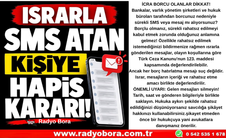 ISRARLA MESAJ ATAN KİŞİYE HAPİS CEZASI Radyo Bora