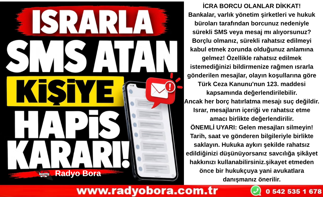 ISRARLA MESAJ ATAN KİŞİYE HAPİS CEZASI Radyo Bora