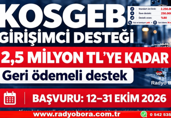 KOSGEB’den Girişimcilere 2,5 Milyon TL’ye Kadar Destek! Radyo Bora