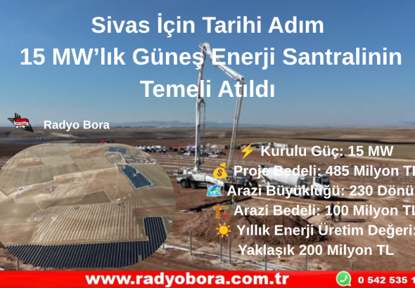 Sivas İçin Tarihi Adım 15 MW’lık Güneş Enerji Santralinin Temeli Atıldı Radyo Bora