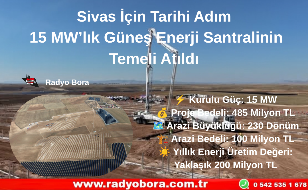 Sivas İçin Tarihi Adım 15 MW’lık Güneş Enerji Santralinin Temeli Atıldı Radyo Bora