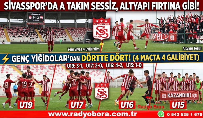 Sivasspor’da A Takım Sessiz, Altyapı Genç Yiğidolar Fırtına Gibi Radyo Bora